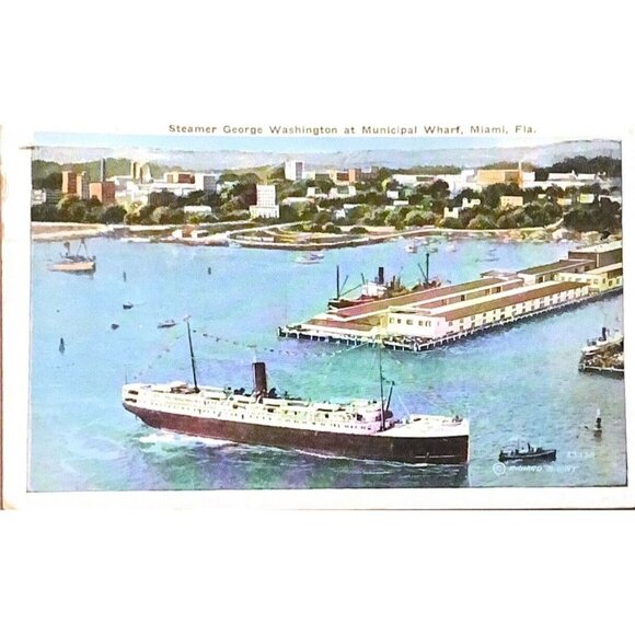 Vtg Miami FL Postcards Ships Water Views Lot of 5 Flamingo Hotel 1942 Free Post - Picture 8 of 15